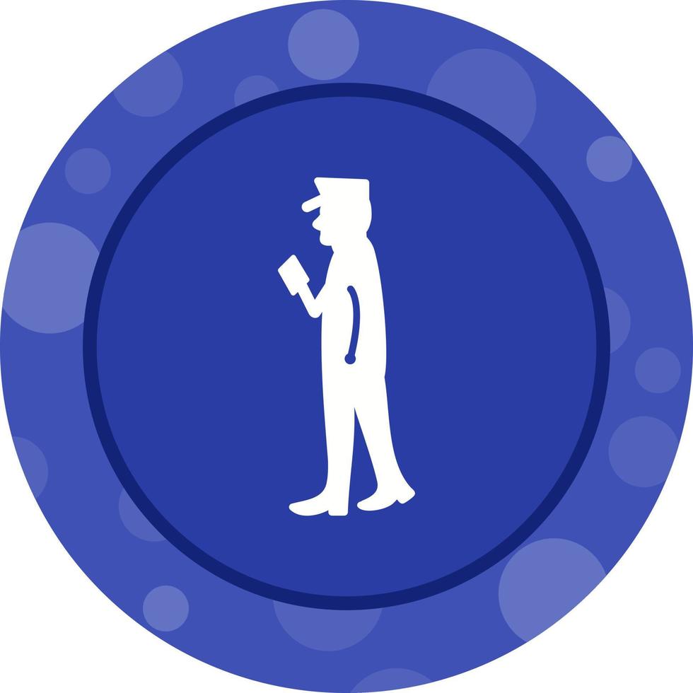 Guard Checking Passport Vector Icon