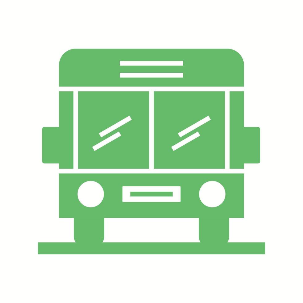 Beautiful School Bus Glyph Vector Icon
