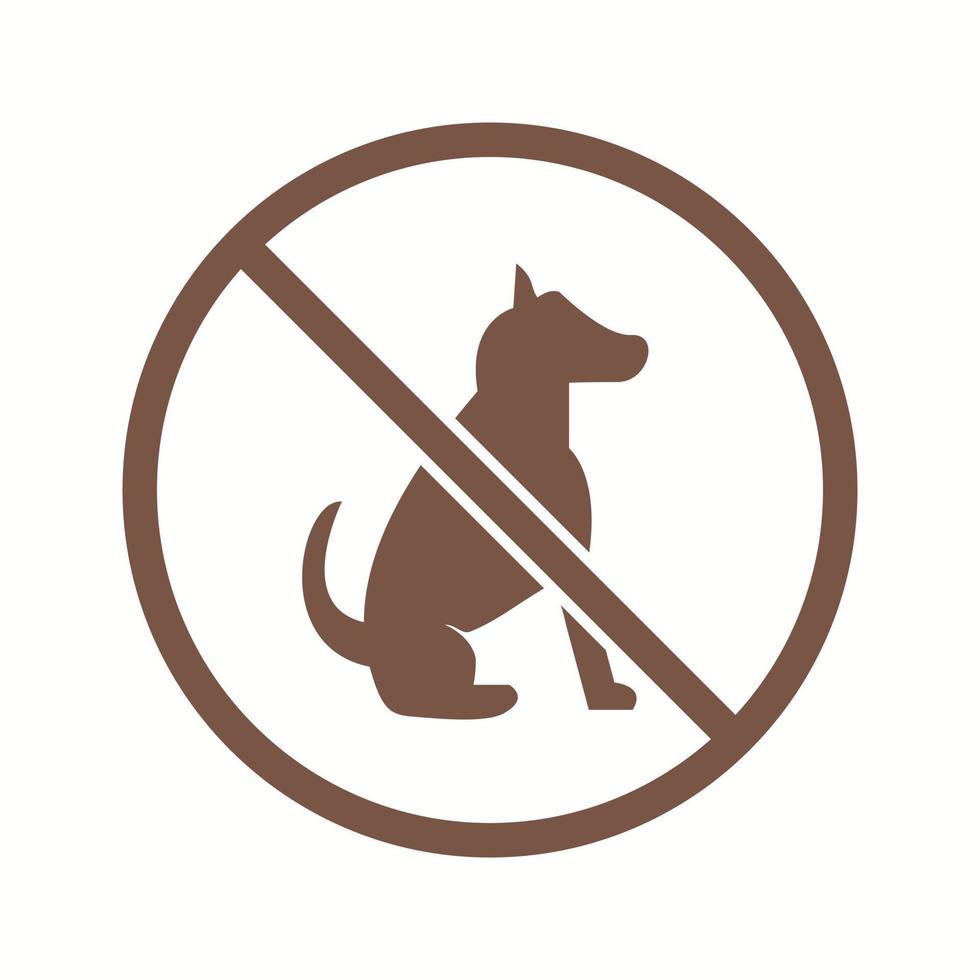 Beautiful No Pet Sign Glyph Vector Icon