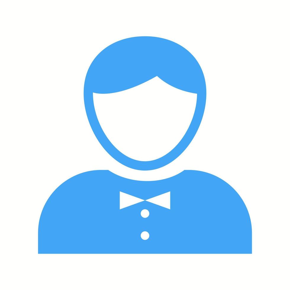 Beautiful Waiter Glyph Vector Icon