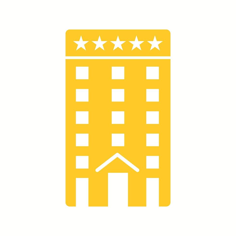 Beautiful Five Star Hotel Glyph Vector Icon