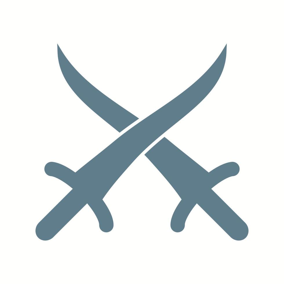 Beautiful Arabian Swords Glyph Vector Icon