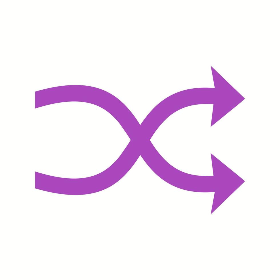 Beautiful Shuffle Glyph Vector Icon