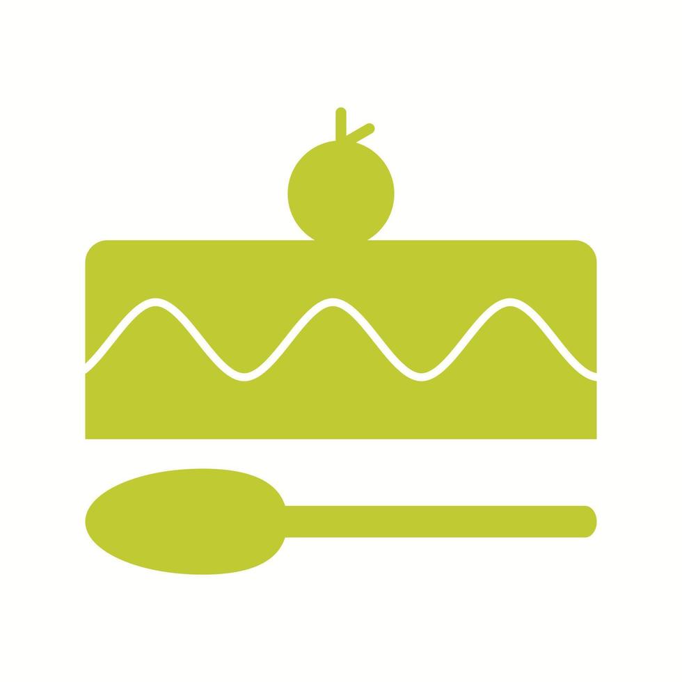 Beautiful Small Cake Glyph Vector Icon