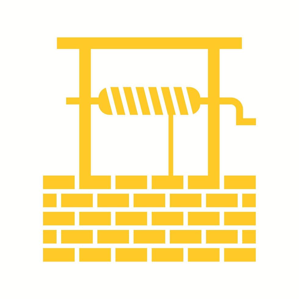 Beautiful Water Well Glyph Vector Icon