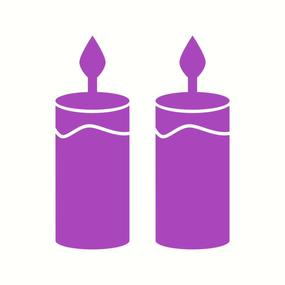 Beautiful Candles Glyph Vector Icon