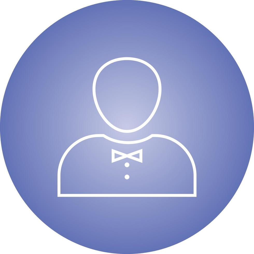 Beautiful Waiter Line Vector Icon