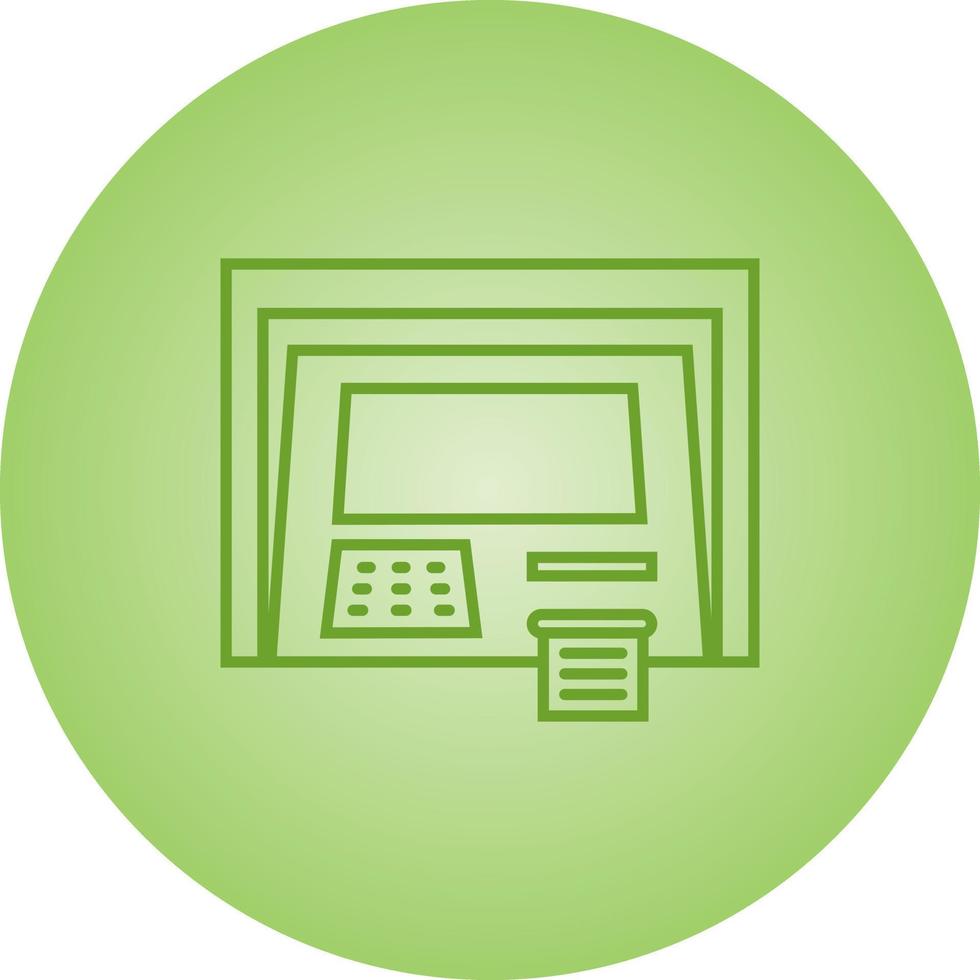 Beautiful ATM machine Vector line icon