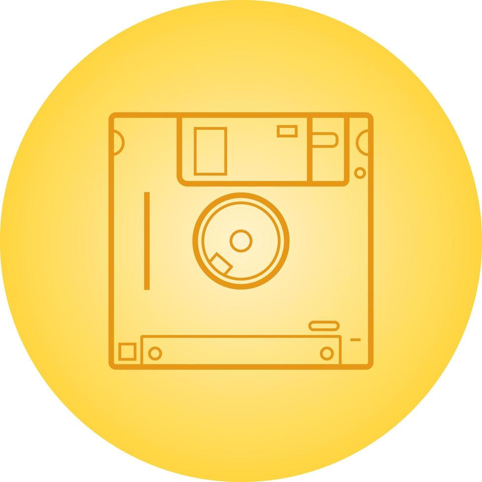 hermoso icono de línea de vector de disquete