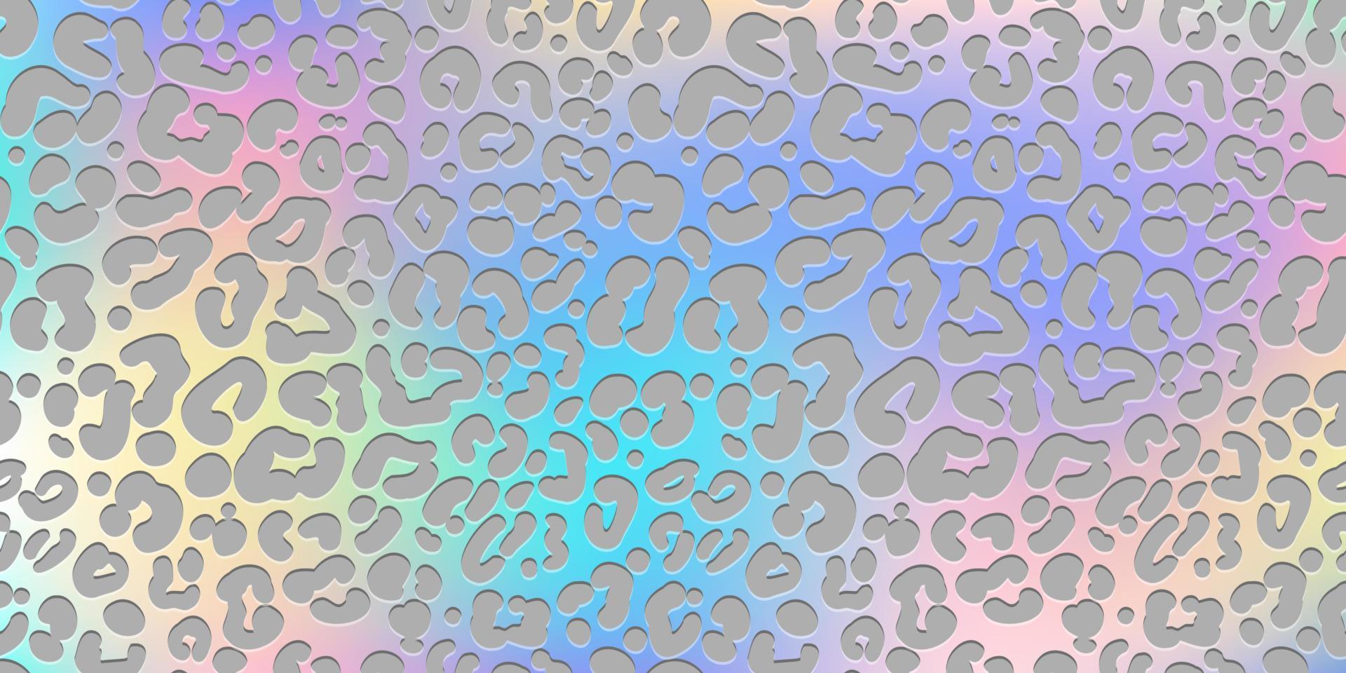 fondo de leopardo arcoiris. textura de guepardo de lámina holográfica. estampado de degradado de patrón animal. ilustración vectorial abstracta en colores pastel. vector