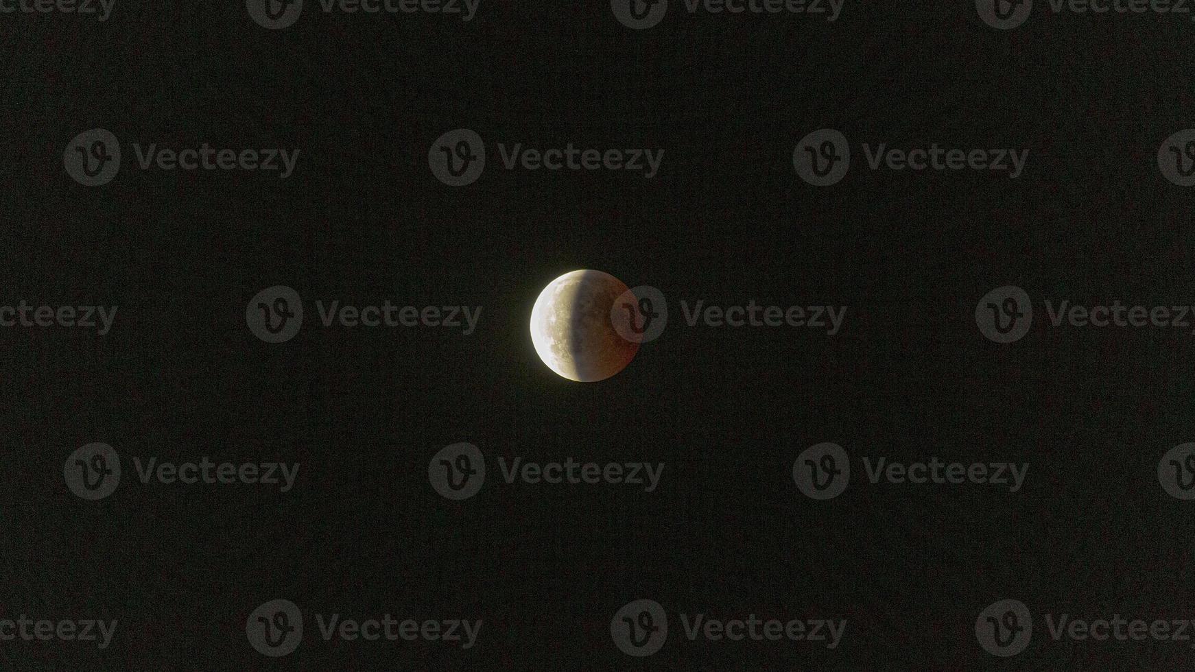 Close up picture of the blood moon during lunar eclipse photo