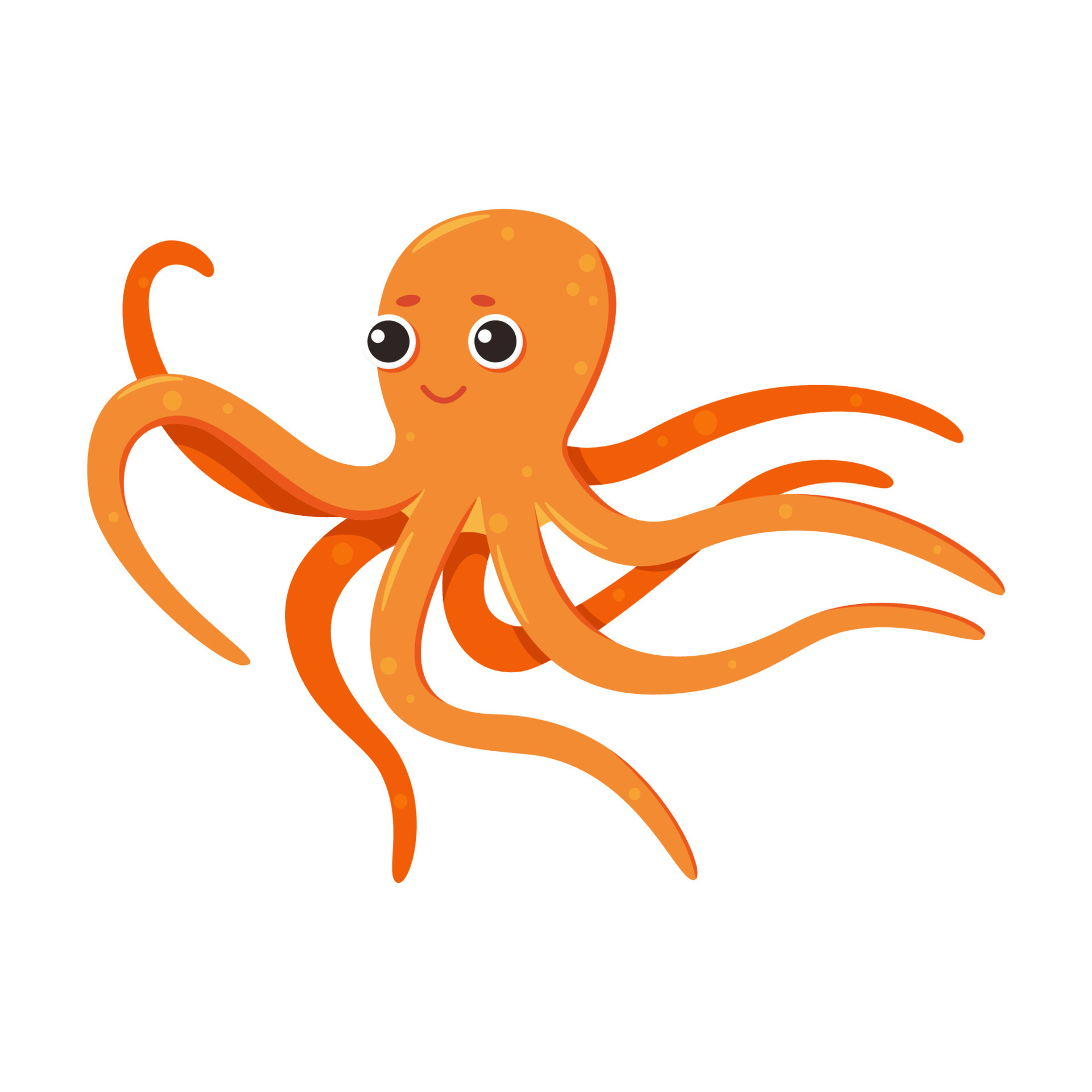 Cute cartoon orange octopus with big eyes. Vector isolated illustration 17517255 Vector Art at Vecteezy Cute cartoon orange octopus with big eyes. Vector isolated illustration 17517255 Vector Art at Vecteezy
