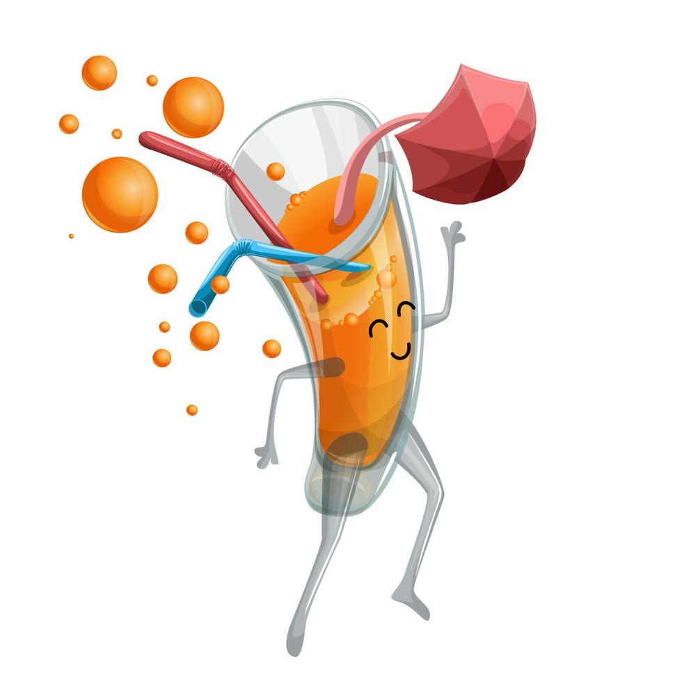 imagen vectorial de crear un cóctel para envasar una bebida o jugo para niños con vitaminas. dibujos animados. eps 10 vector