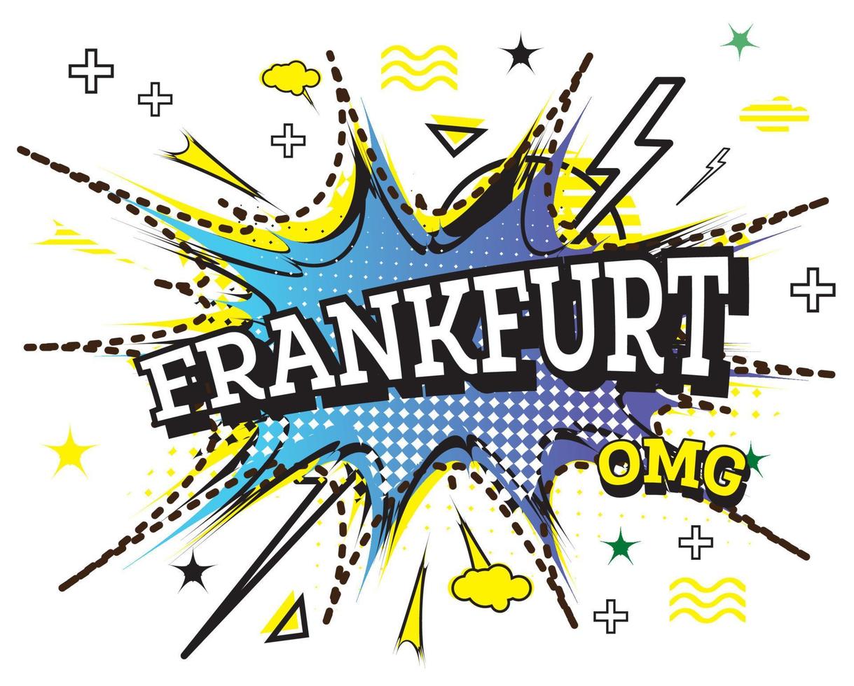 Frankfurt Comic Text in Pop Art Style Isolated on White Background. vector