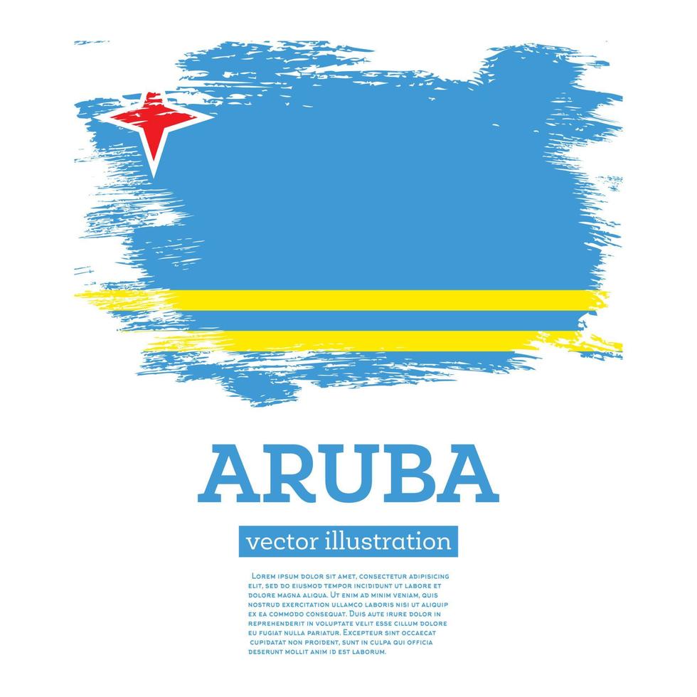Aruba Flag with Brush Strokes. Independence Day. vector