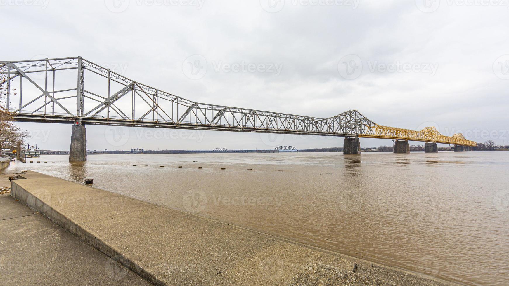 View on George Rogers Clark Memorial Bridge and Ohio river in Louisville during daytime photo