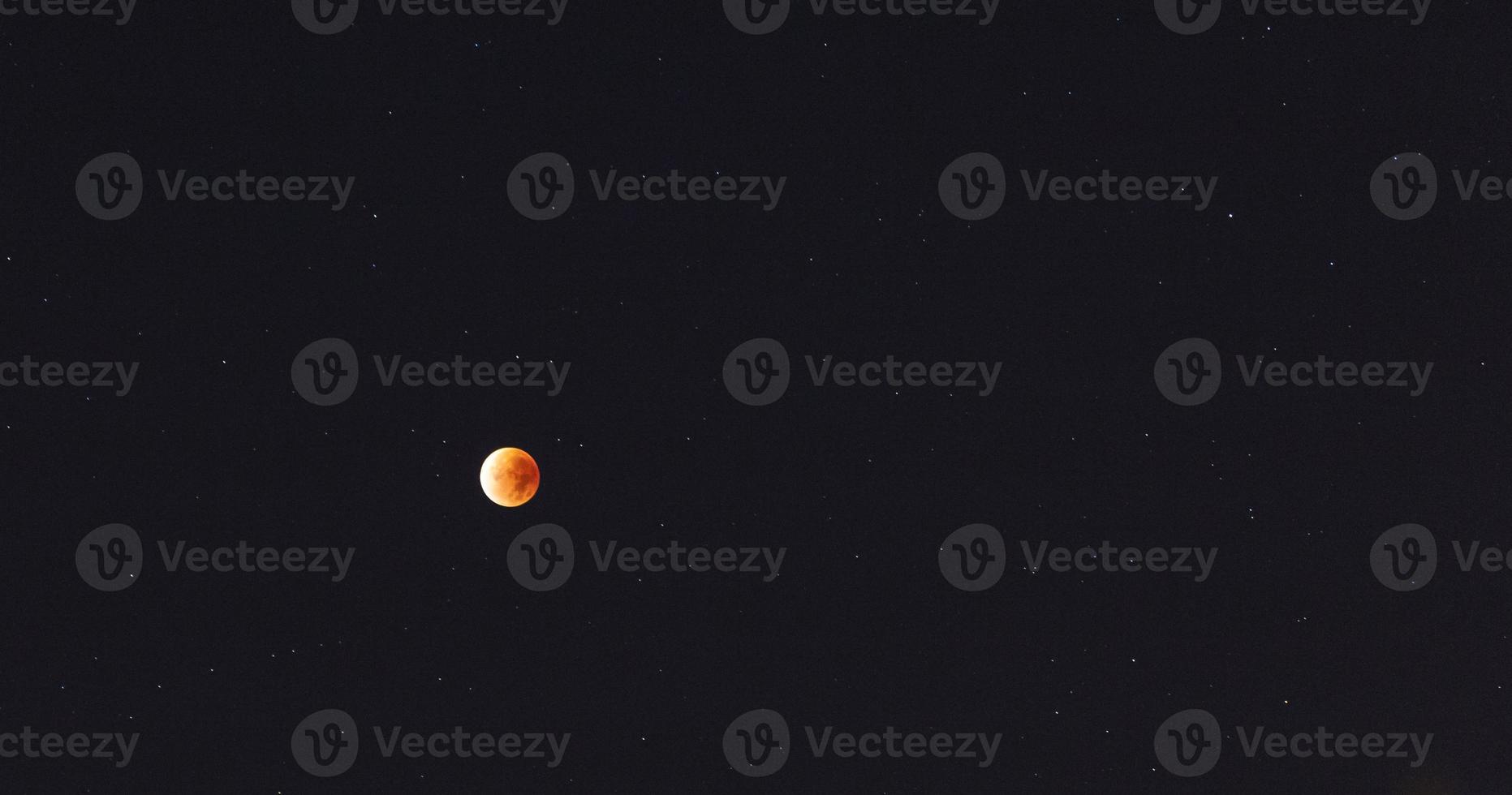 Close up picture of the blood moon during lunar eclipse photo