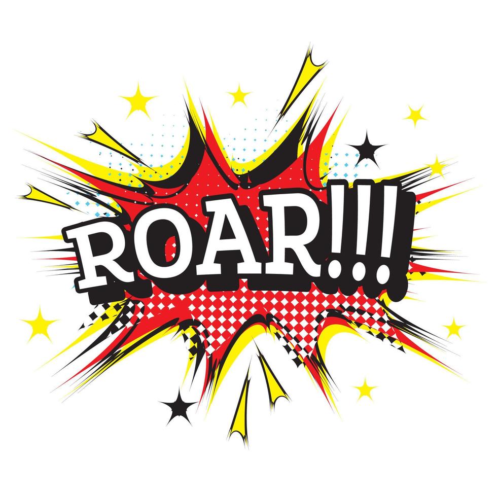 Roar. Comic Text in Pop Art Style. vector