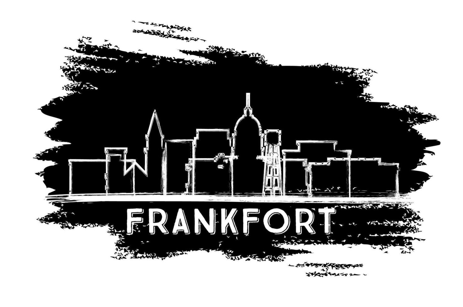 silueta del horizonte de la ciudad de frankfort kentucky usa. boceto dibujado a mano. vector
