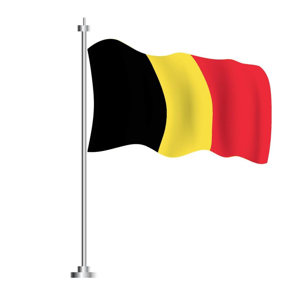 Belgium Flag. Isolated Wave Flag of Belgium Country. vector