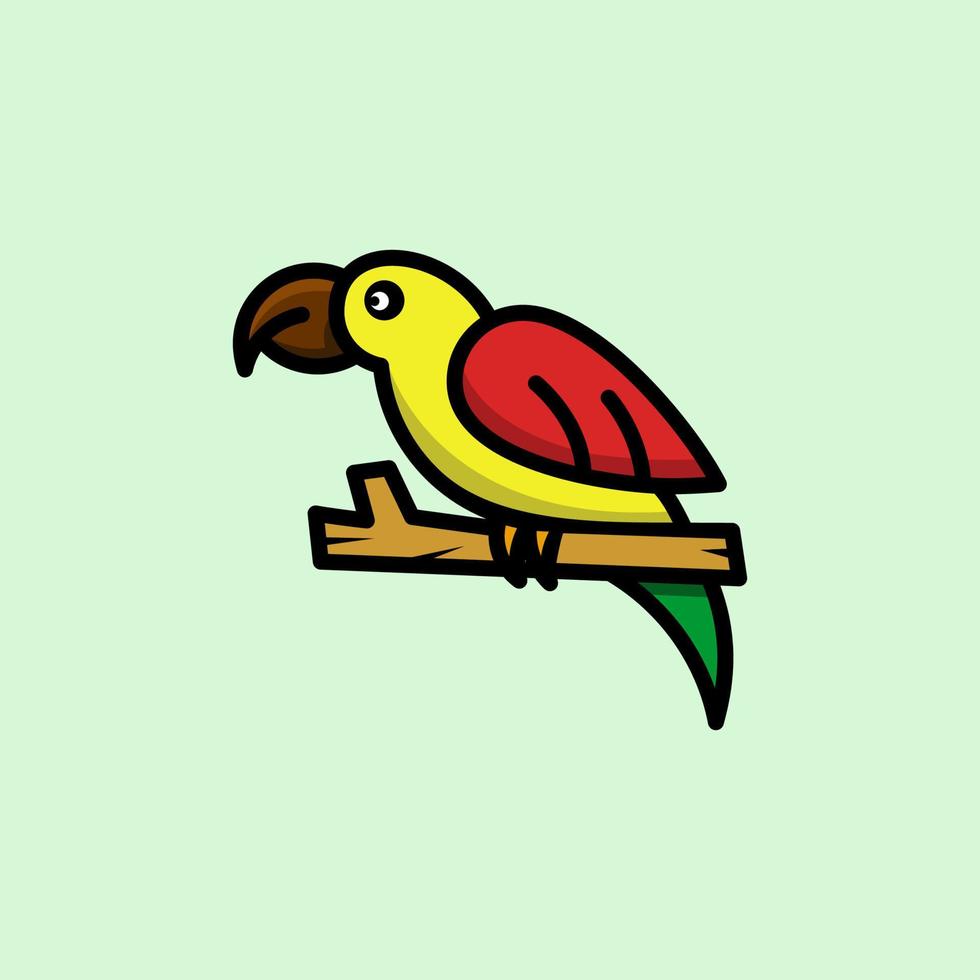 diseño de logotipo de concepto lindo de loro vector