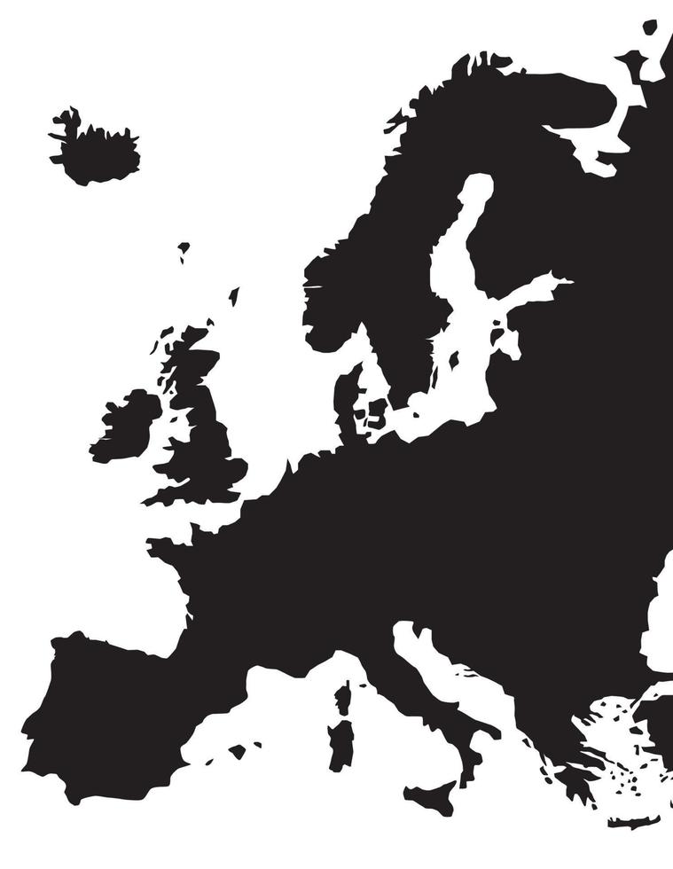 mapa de europa aislado en un fondo blanco. vector