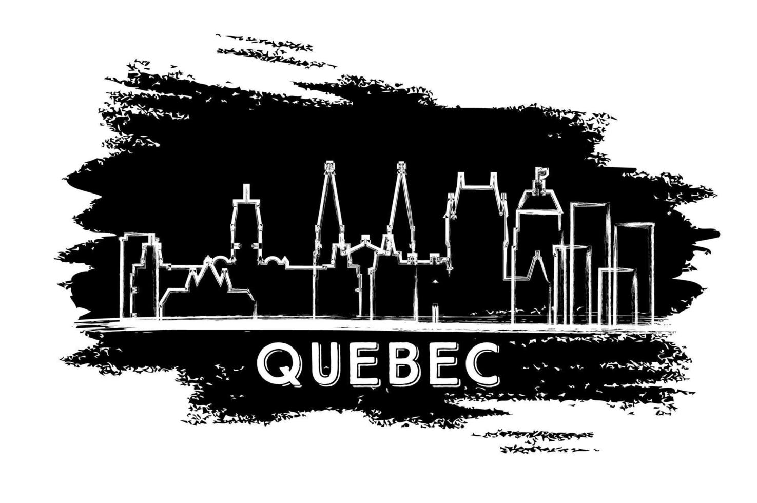 silueta del horizonte de la ciudad de quebec, canadá. boceto dibujado a mano. vector