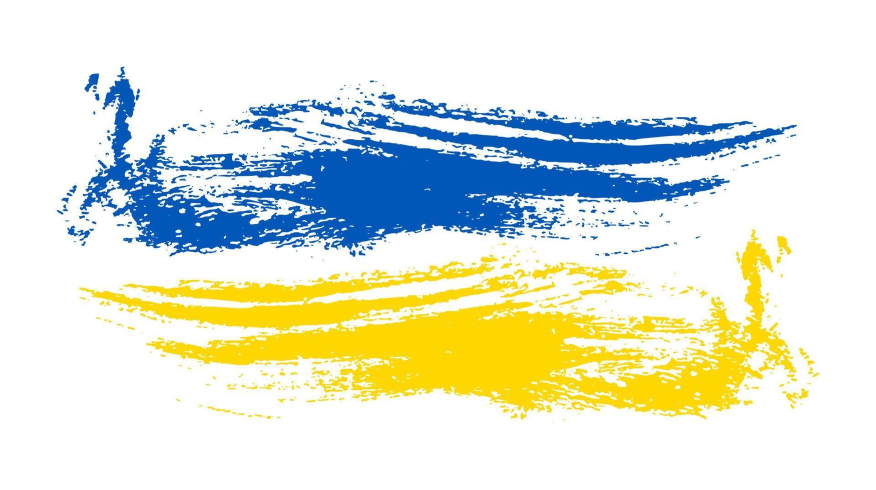 Ukrainian national flag in grunge style vector