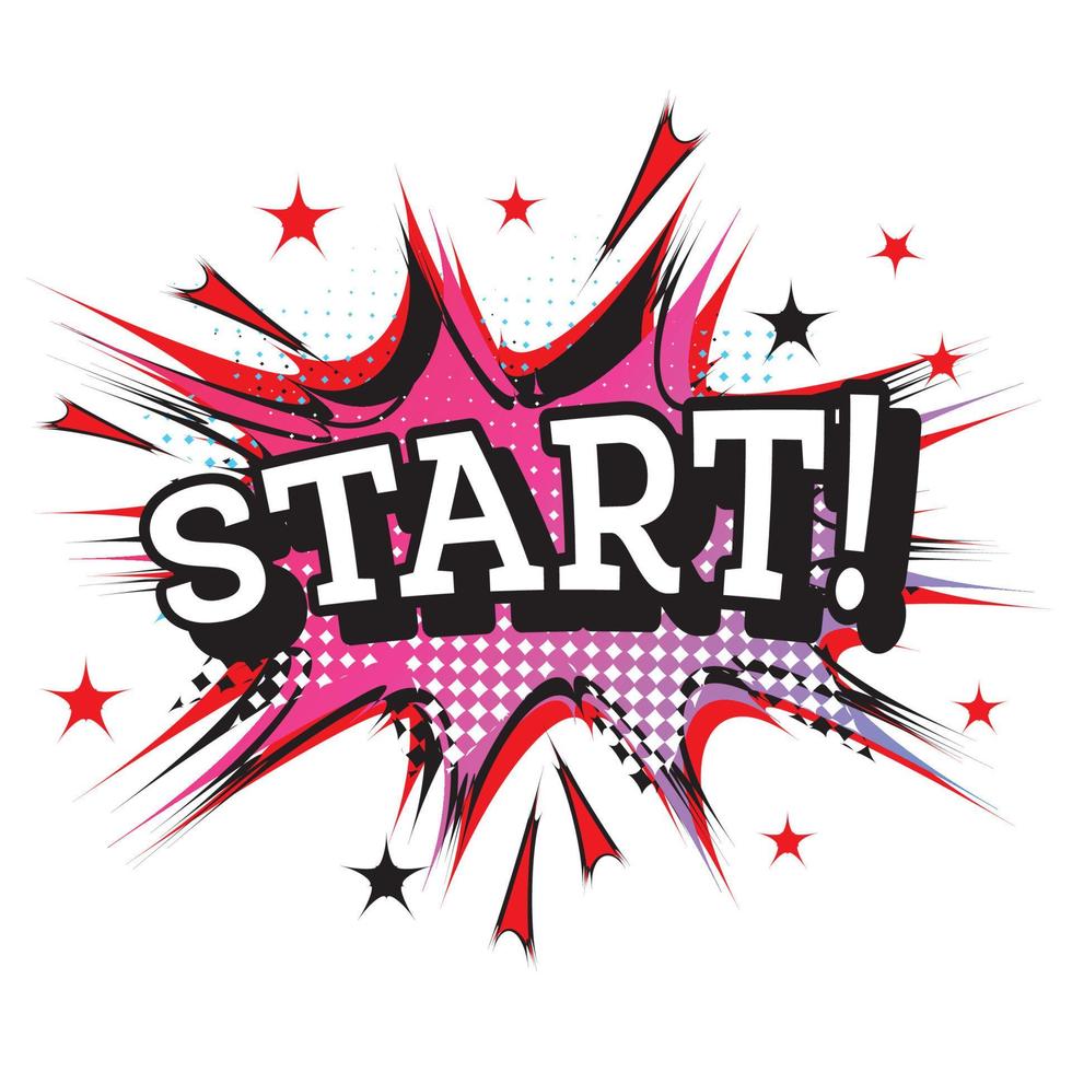 Start Comic Text in Pop Art Style. vector