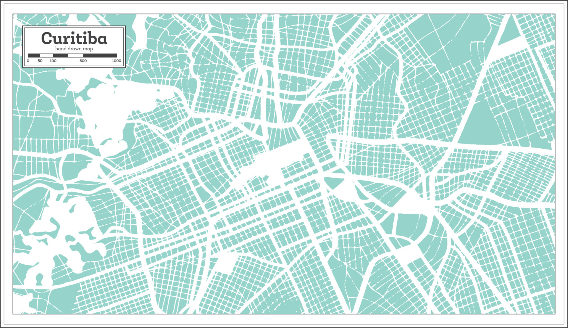 Curitiba Brazil City Map in Retro Style. Outline Map. 17519132 Vector Art at Vecteezy
