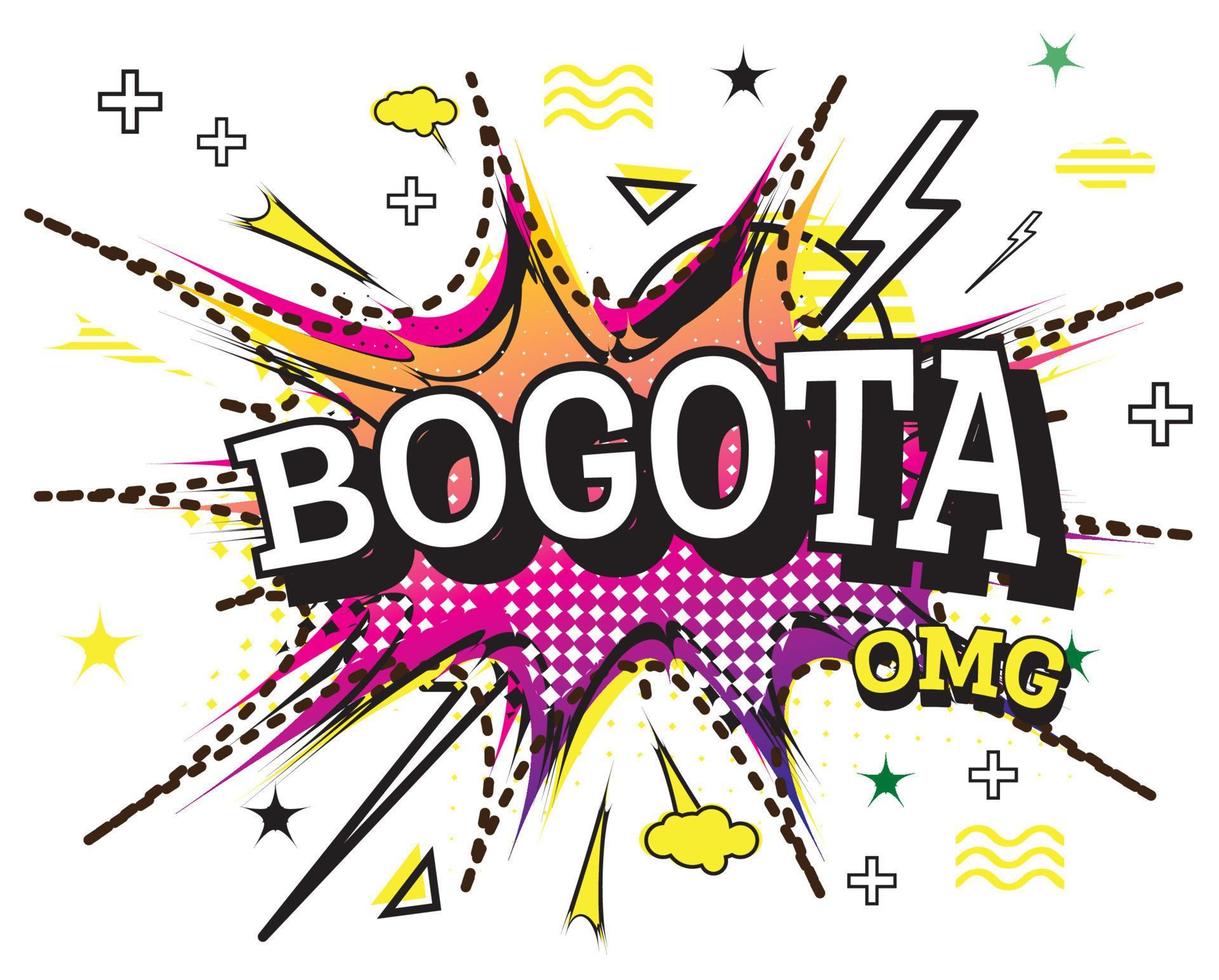 Bogota Comic Text in Pop Art Style Isolated on White Background. vector