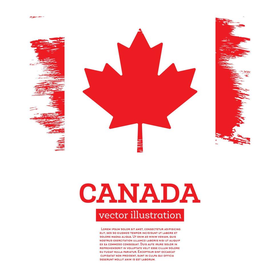 bandera de Canadá con pinceladas. día de la Independencia. vector