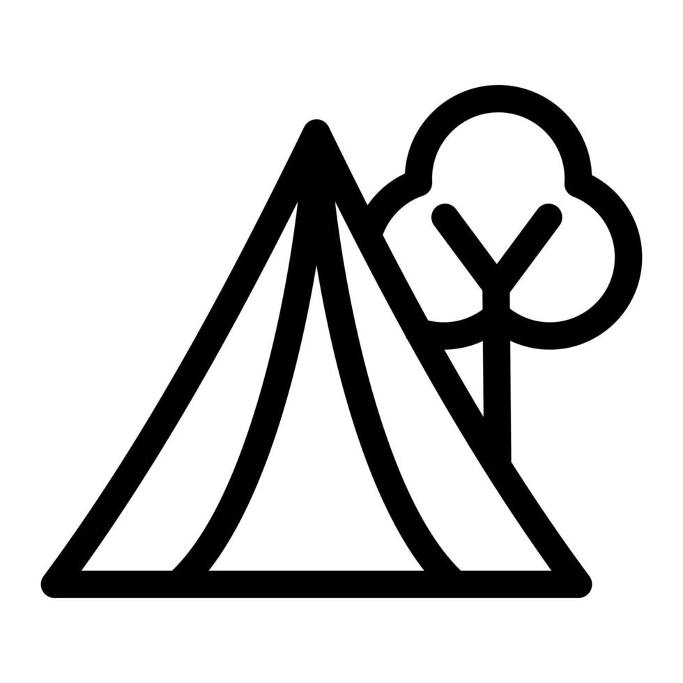 camp tent line icon design vector