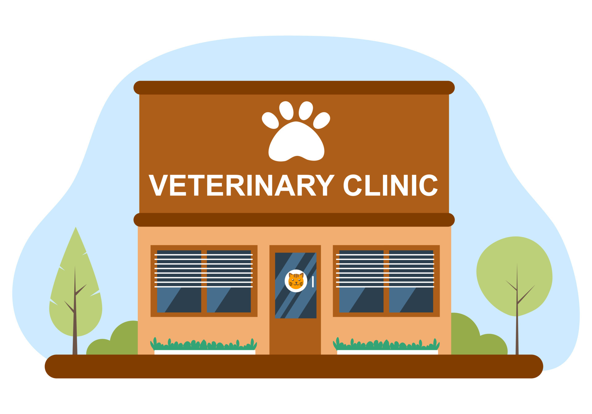veterinary-clinic-or-pet-hospital-in-flat-design-17519533-vector-art