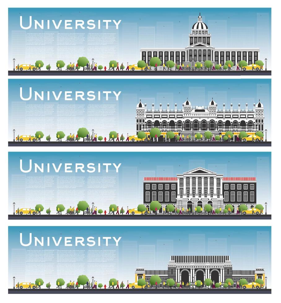 Set of University Campus Study Banners. vector