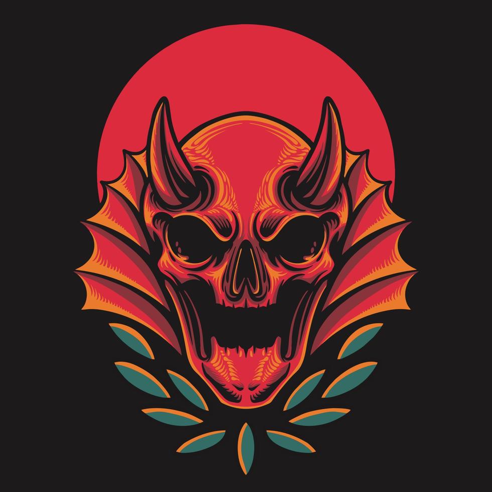 Red Devil Retro Vector Illustration