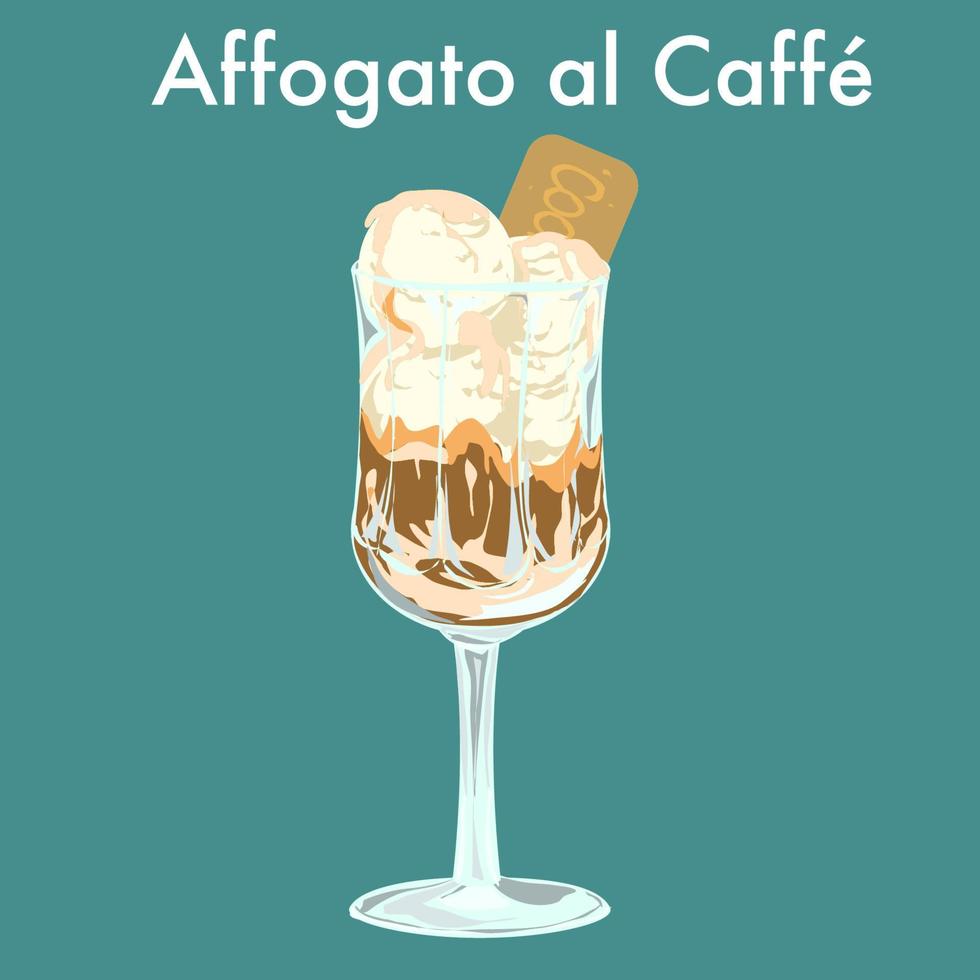 icono de café affogato vector