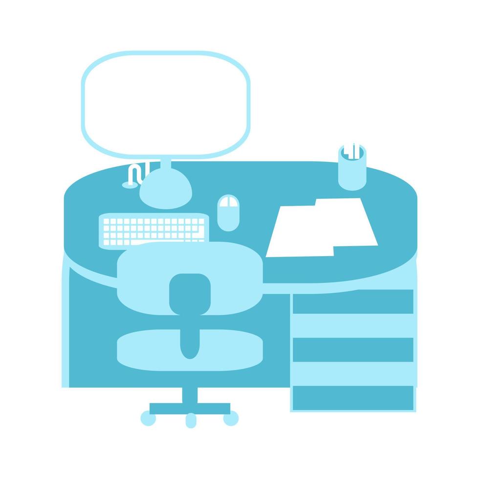 Office work place icon vector