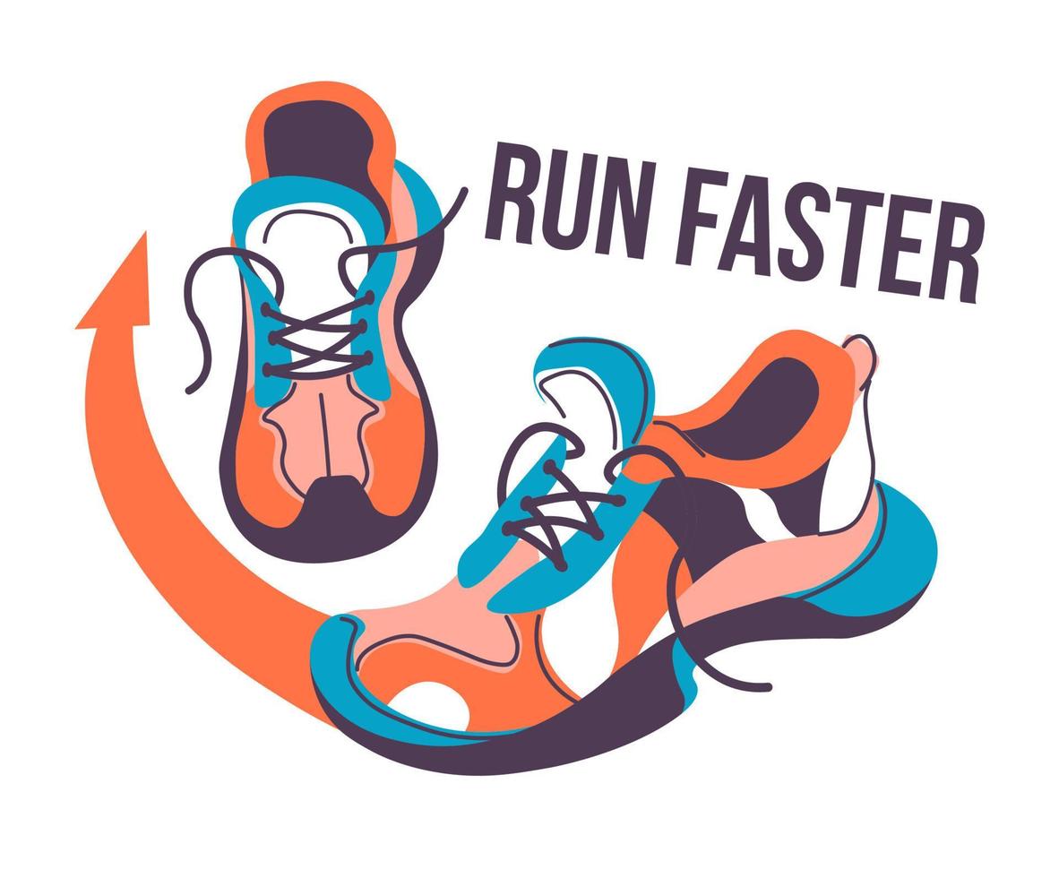 Sports and fitness exercises, run faster vector