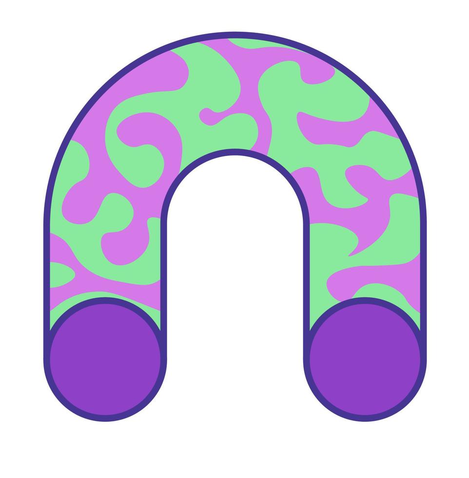 Abstract curved line with pattern print vector