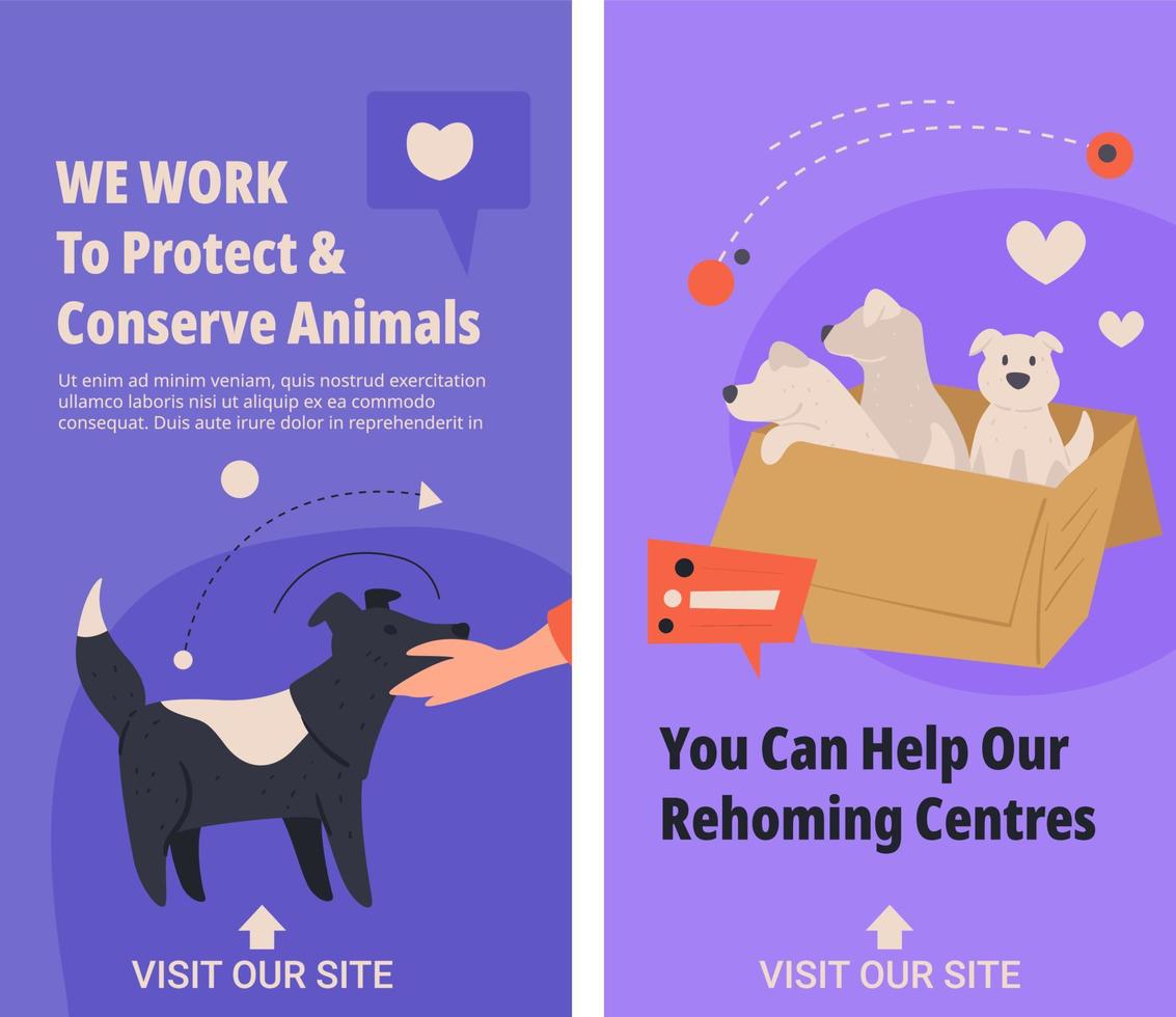 We work to protect and conserve animals vector