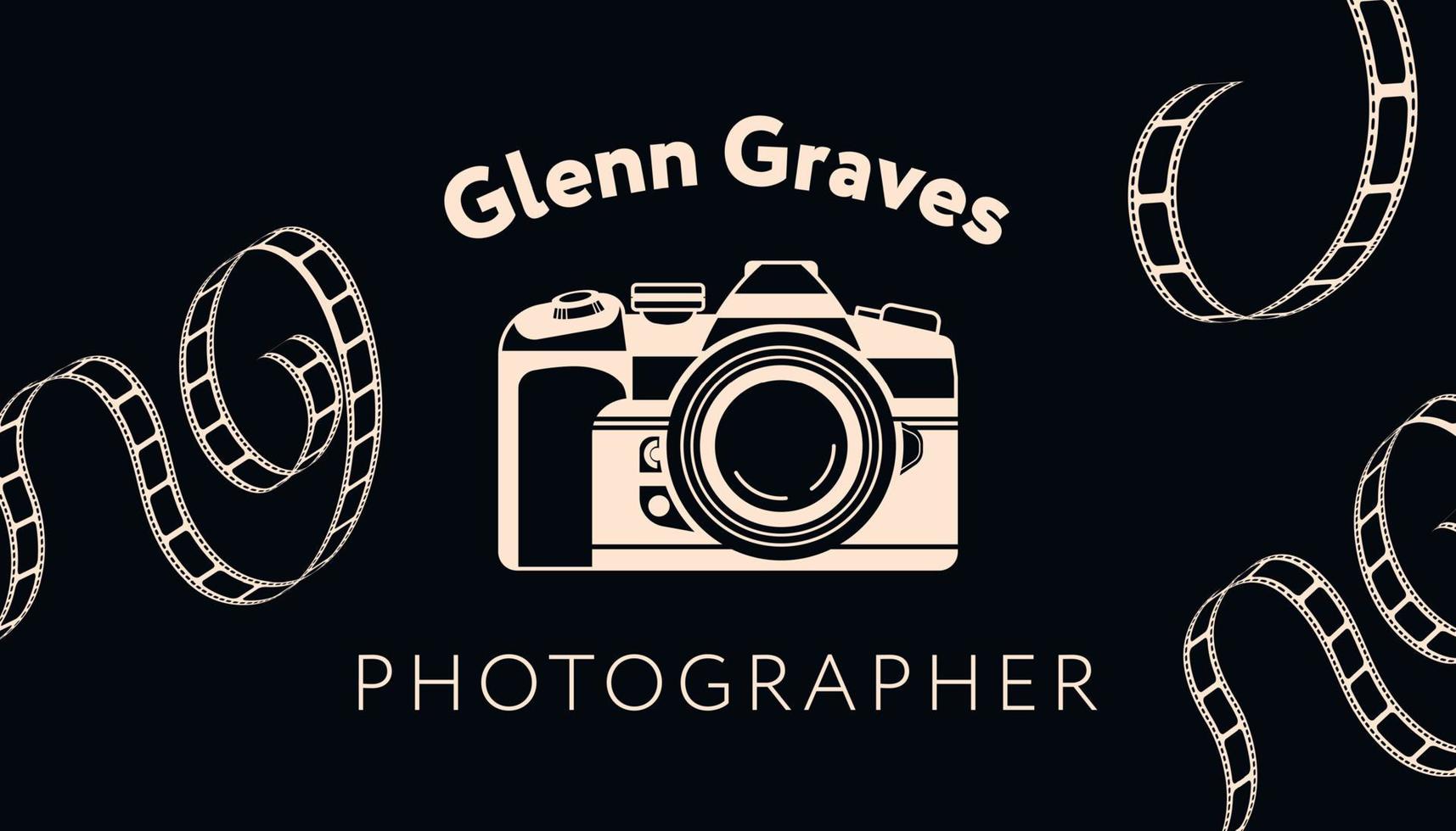 Photographer services, business card with name vector