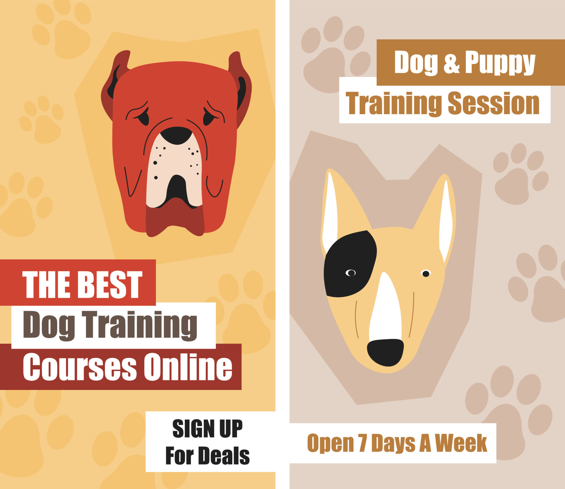 Dog and puppy training session, courses online 17519945 Vector Art at