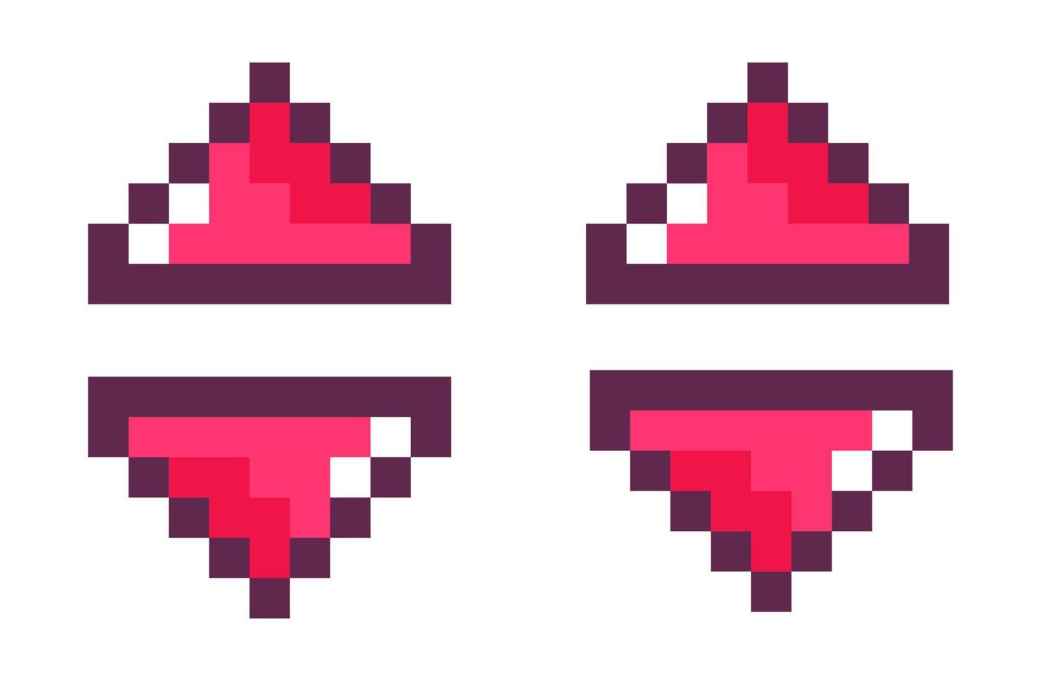 Arrows up and down, pixelated art design for game vector