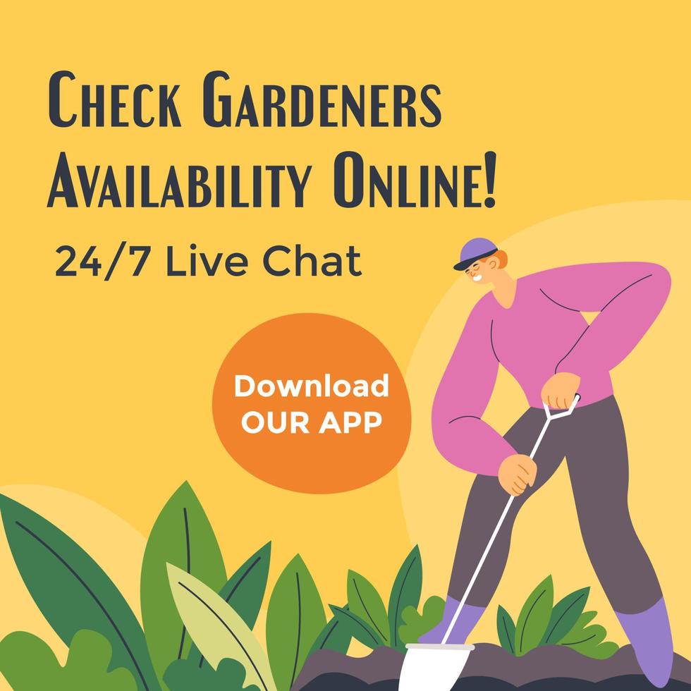 Garden maintenance and care for plants, services vector