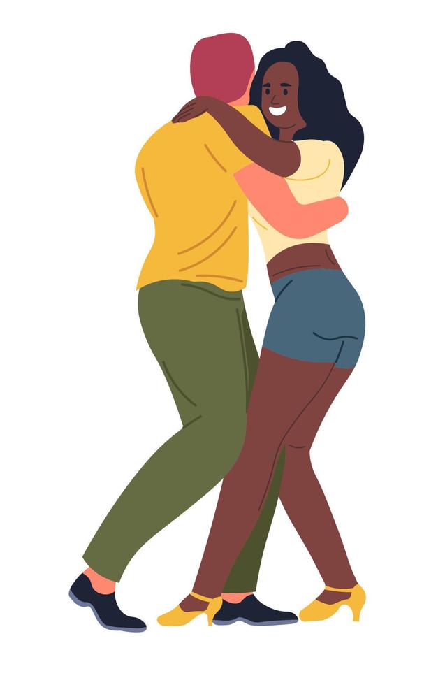 hombre y mujer bailando, practicando vector de danza