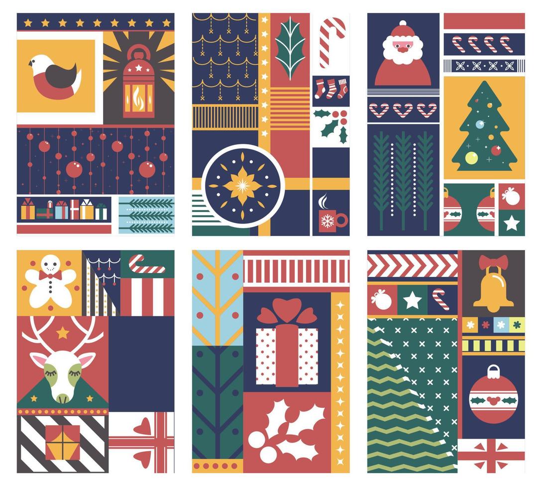 Xmas and new year celebration, symbols of holiday vector