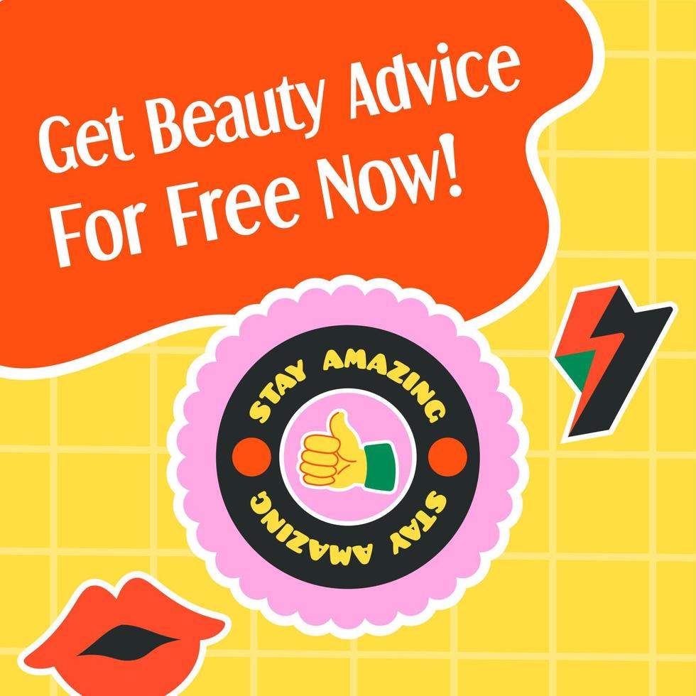 obtén consejos de belleza gratis ahora y mantente increíble vector