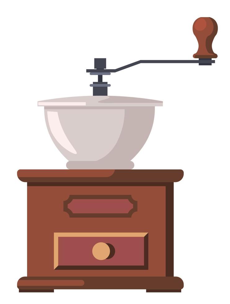 Coffee grinder mechanical instrument for preparing vector