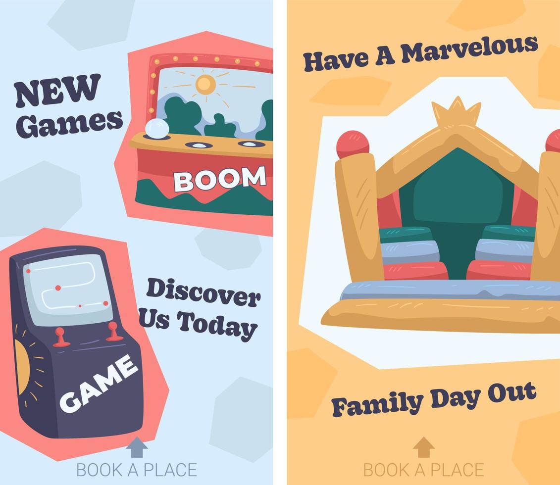 New games, family day out and amusement vector